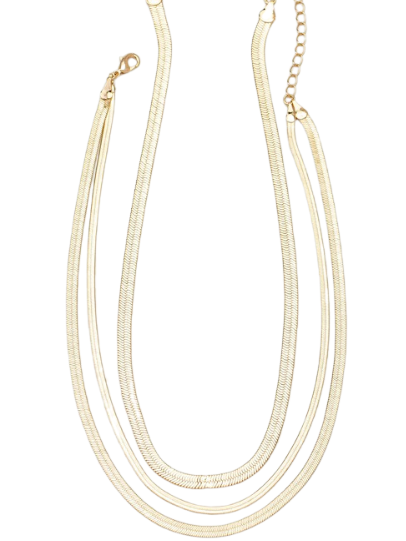 GOLD TRIPLE HERRINGBONE NECKLACE