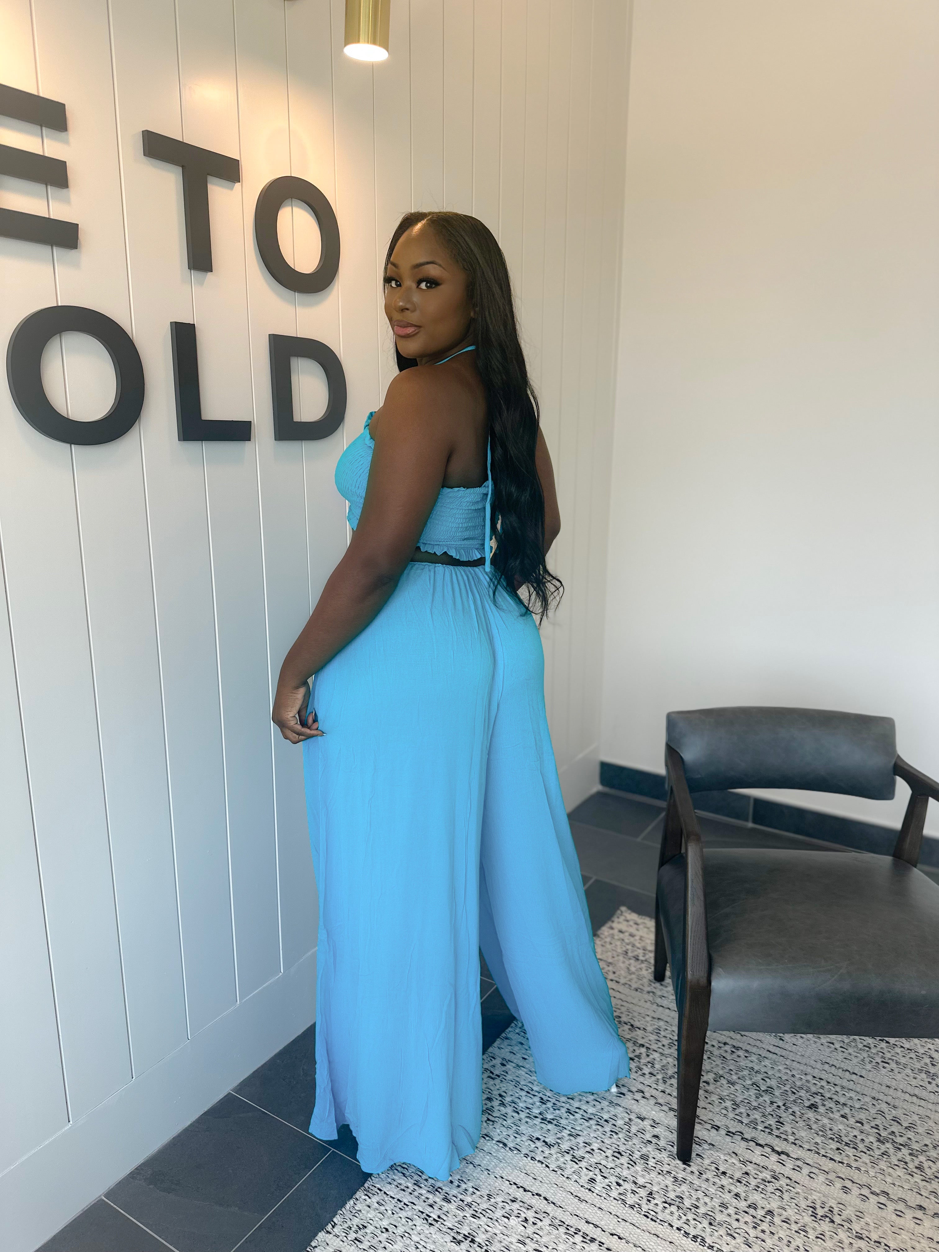 MEET ME IN MYNOKOS MAXI JUMPSUIT (TURQUOISE)