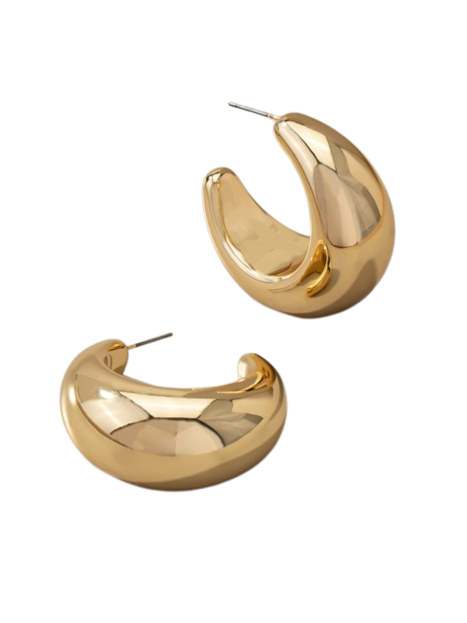 GOLD PUFFY HOOP EARRINGS