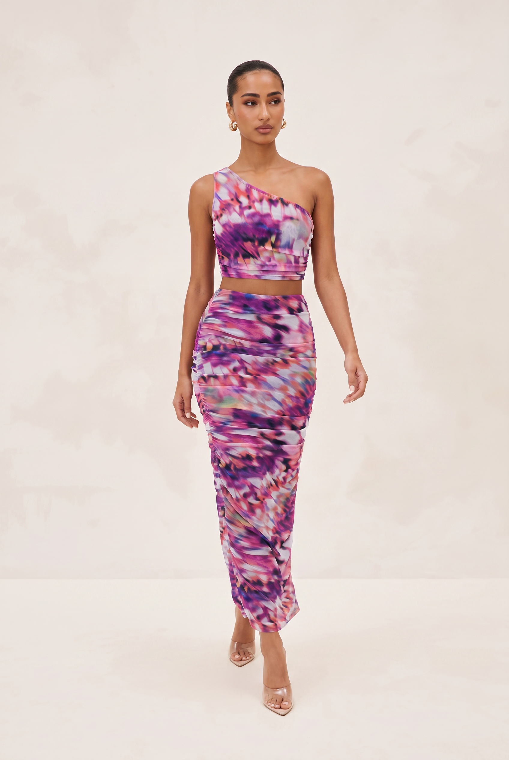 BEACHFRONT BOMBSHELL ONE SHOULDER SKIRT SET (MULTI) (FINAL SALE)