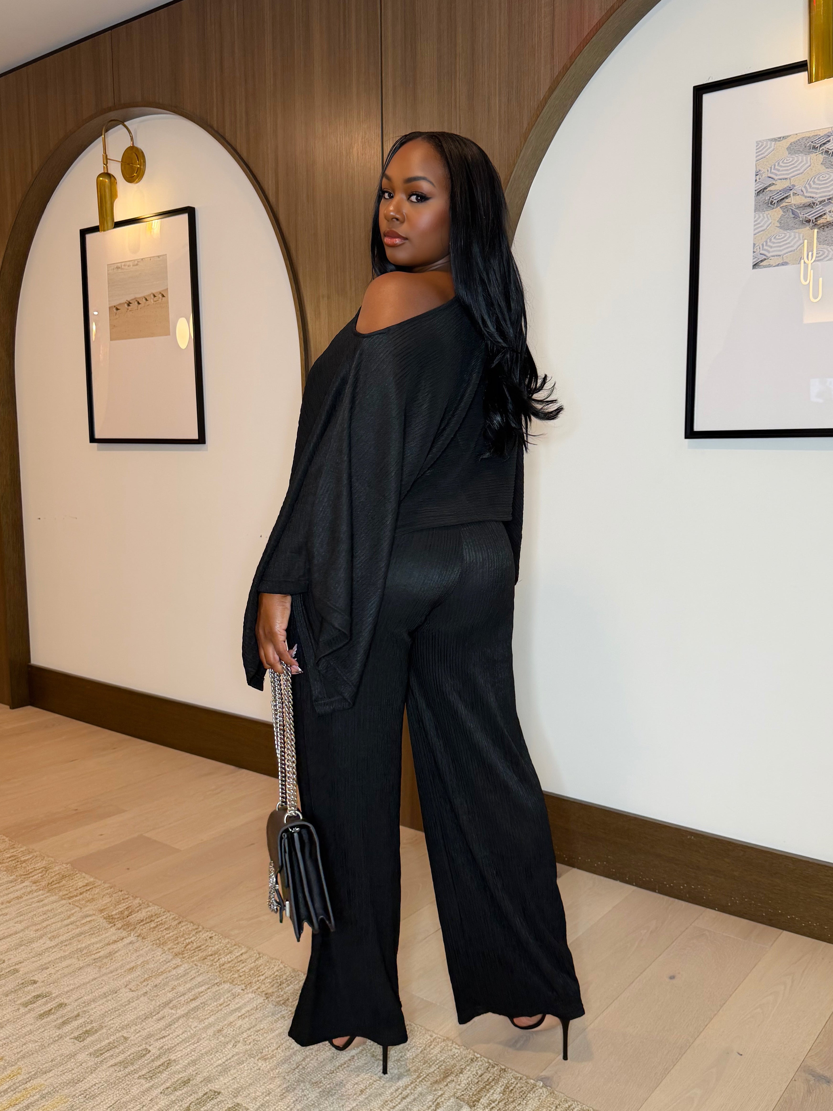 SOFT ERA PANTS SET (BLACK)