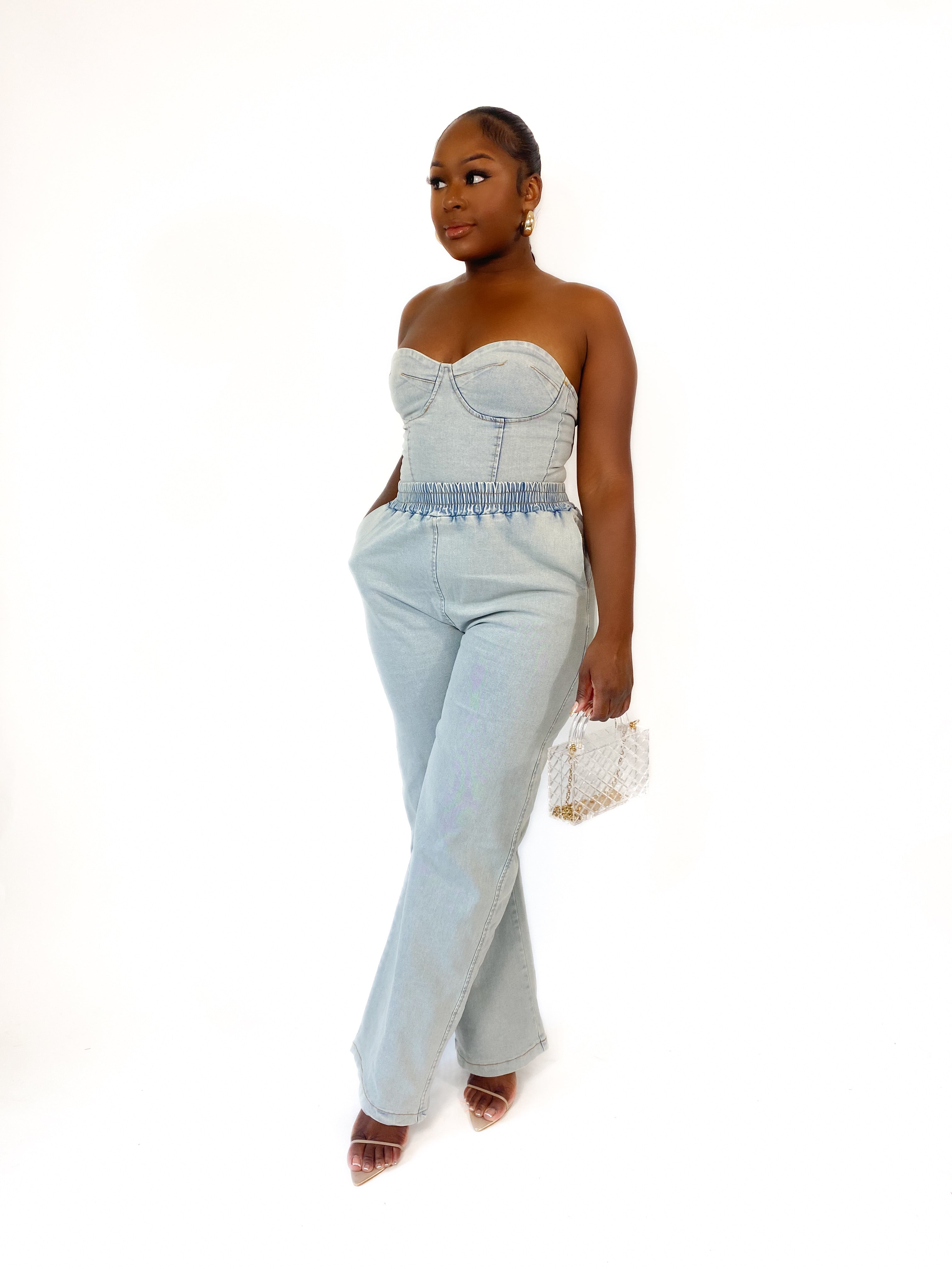 LOVE ON TOP DENIM PANTS SET