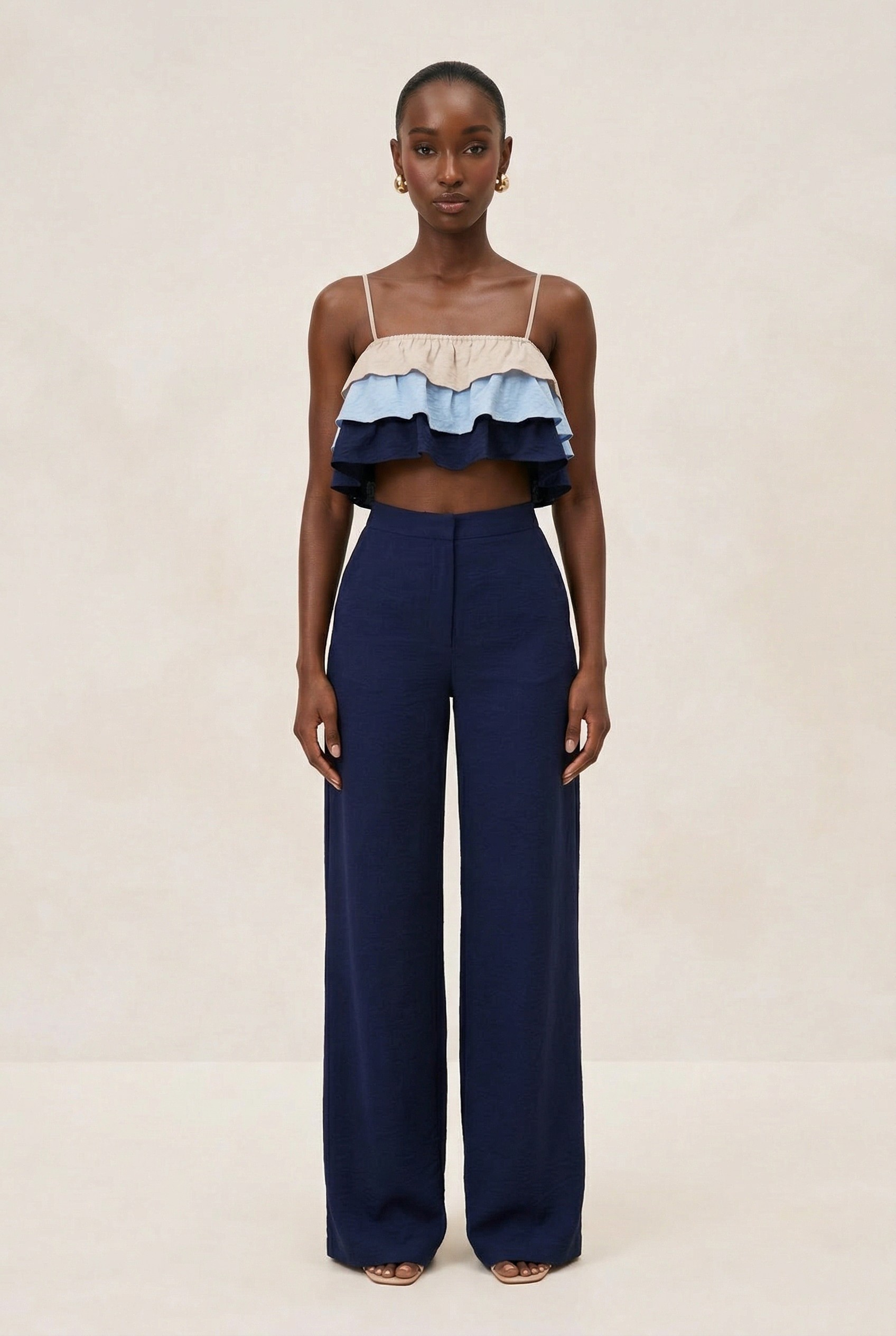 COASTAL BREEZE RUFFLE PANTS SET