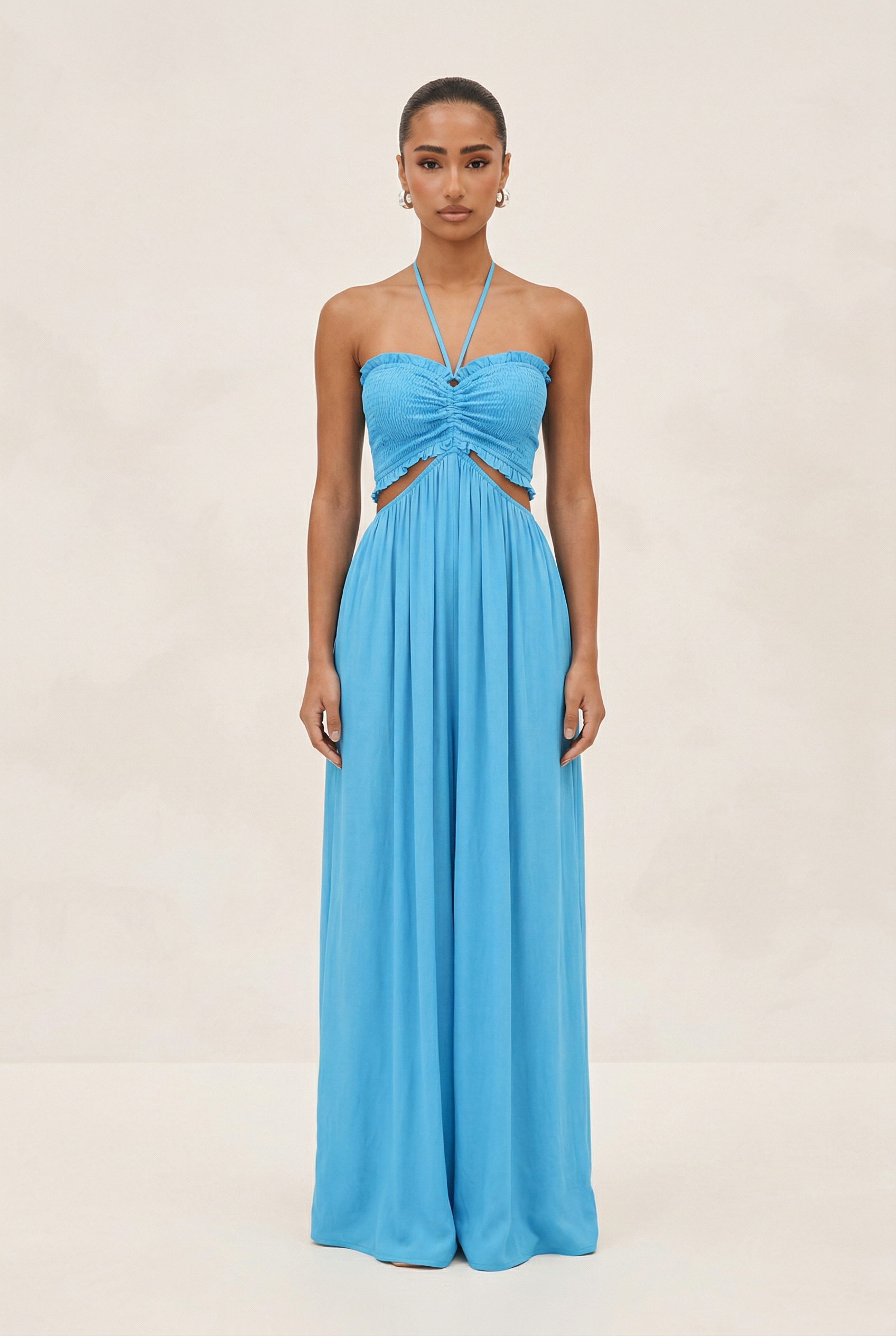 MEET ME IN MYNOKOS MAXI JUMPSUIT (TURQUOISE)