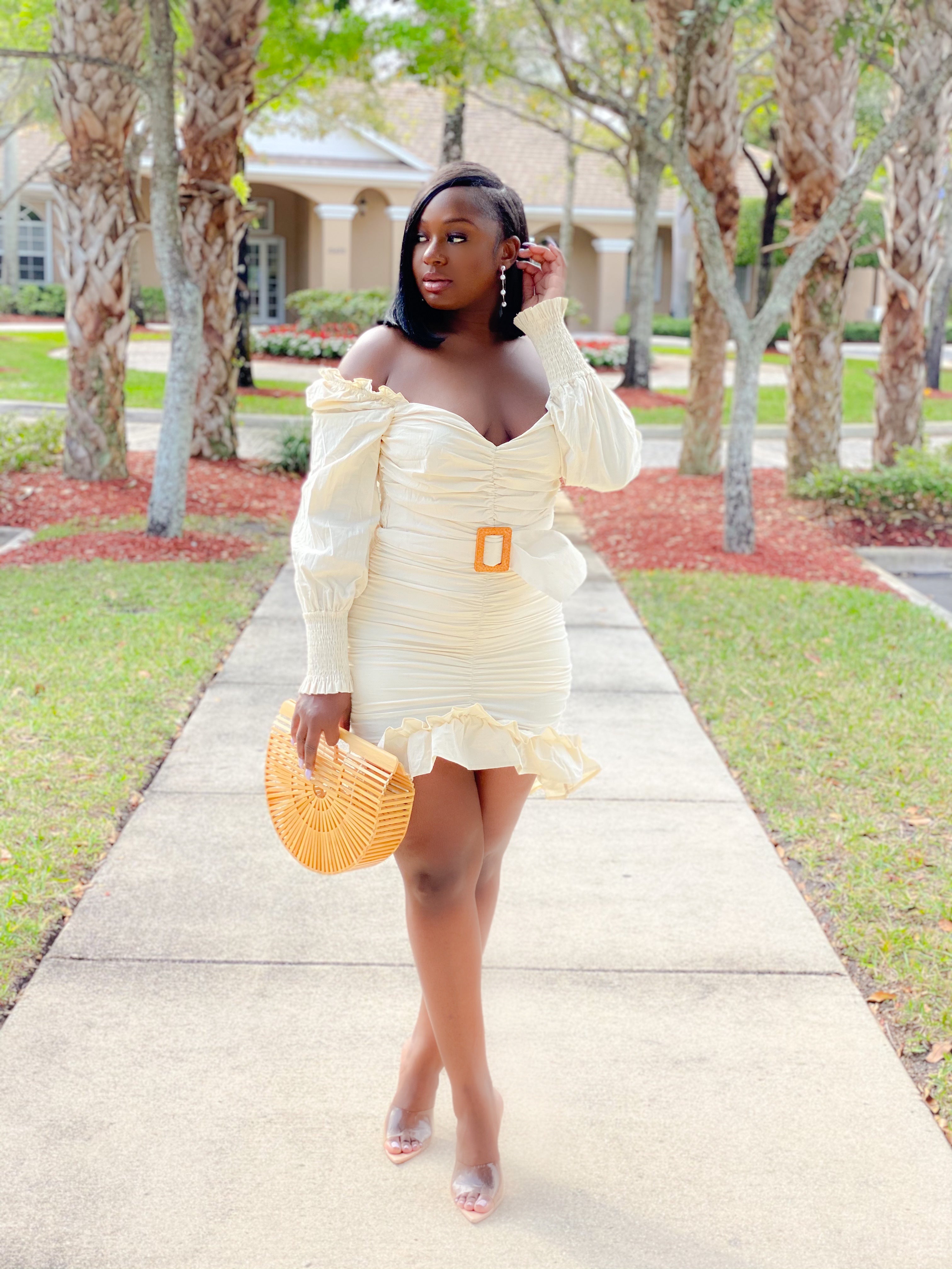 LOVE FIRST BELTED MINI DRESS (FINAL SALE).