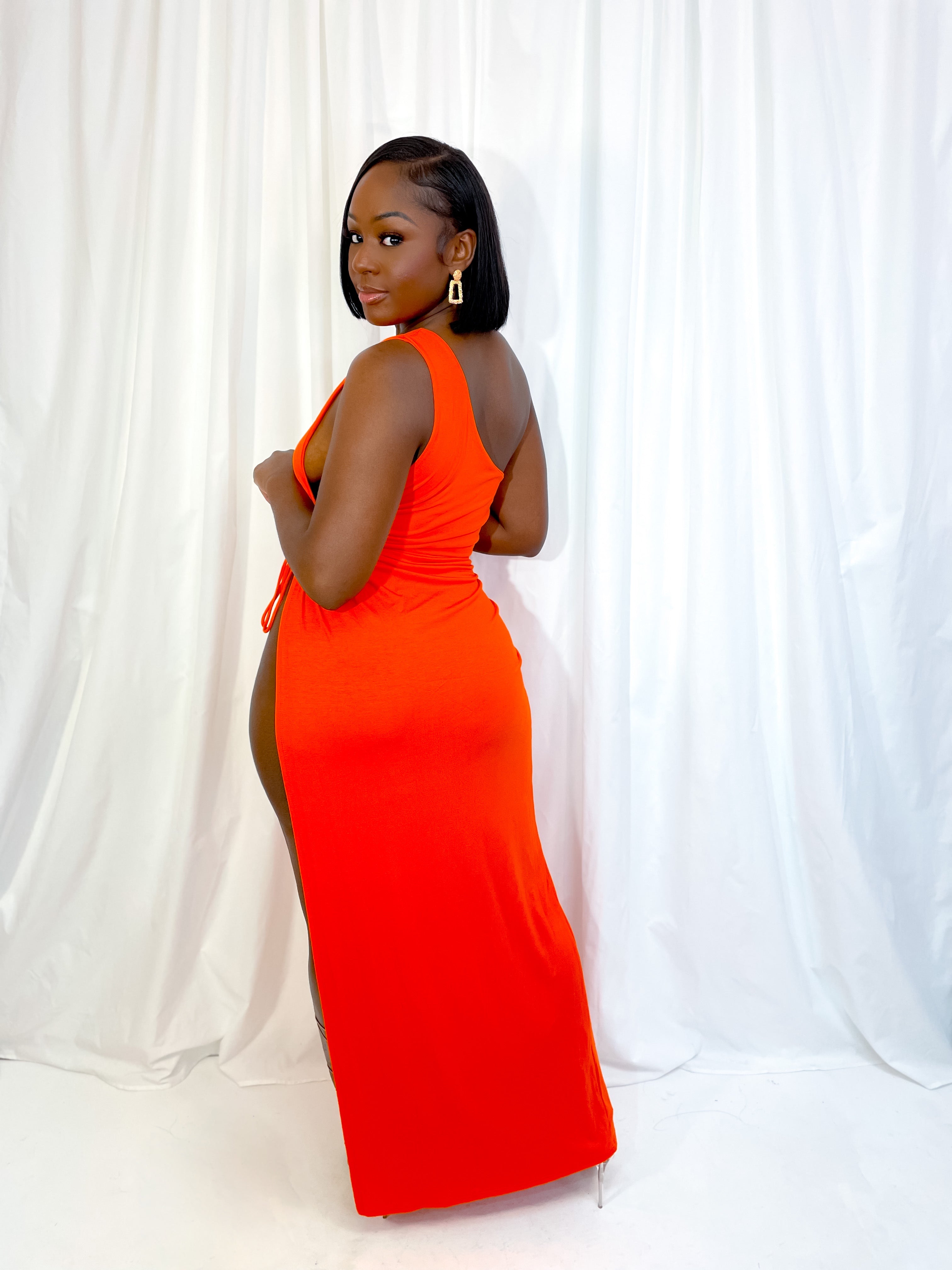 TULUM SLIT MAXI DRESS (ORANGE) (FINAL SALE).