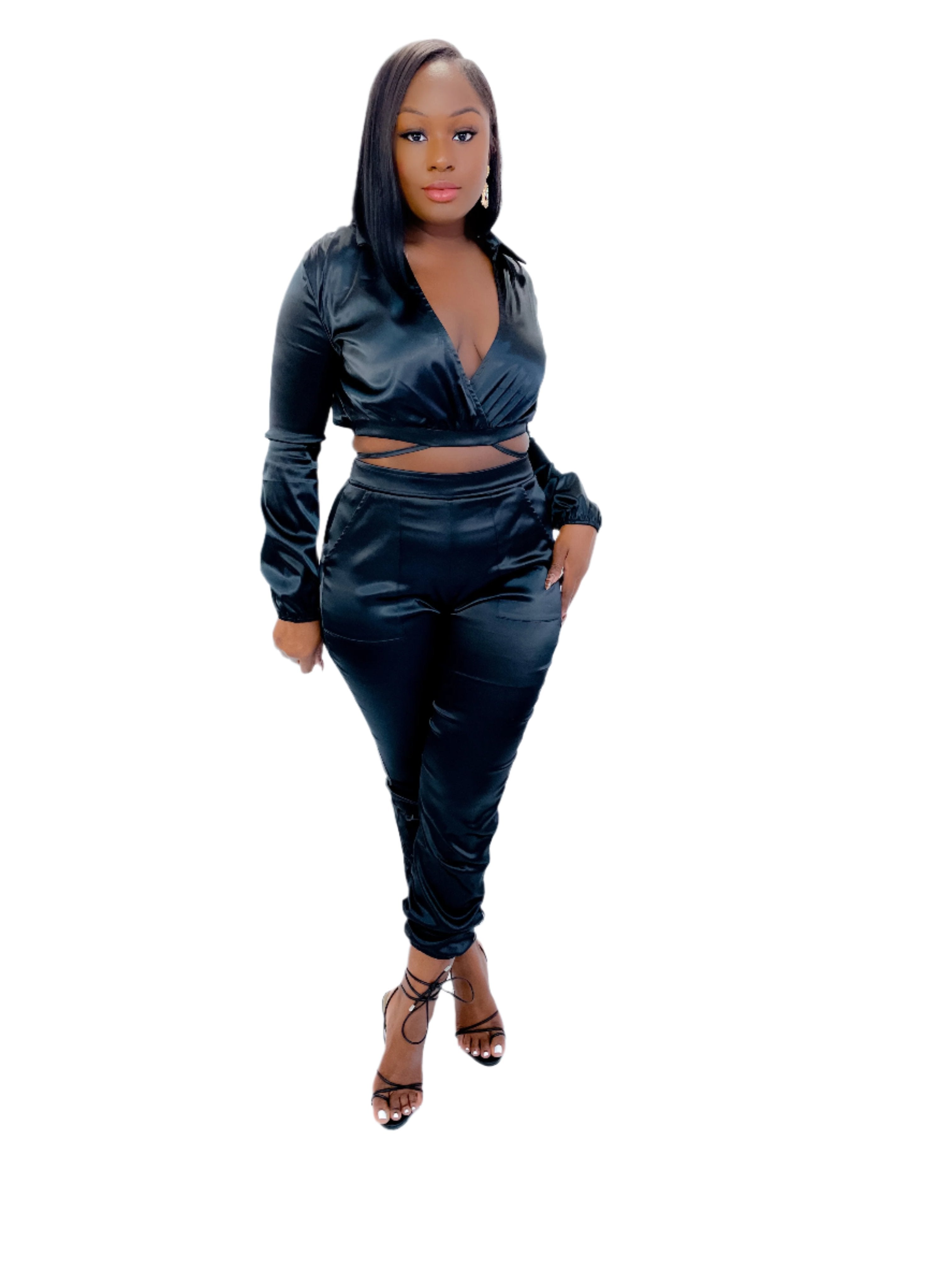 LUXE SEASON SATIN PANTS SET (FINAL SALE).