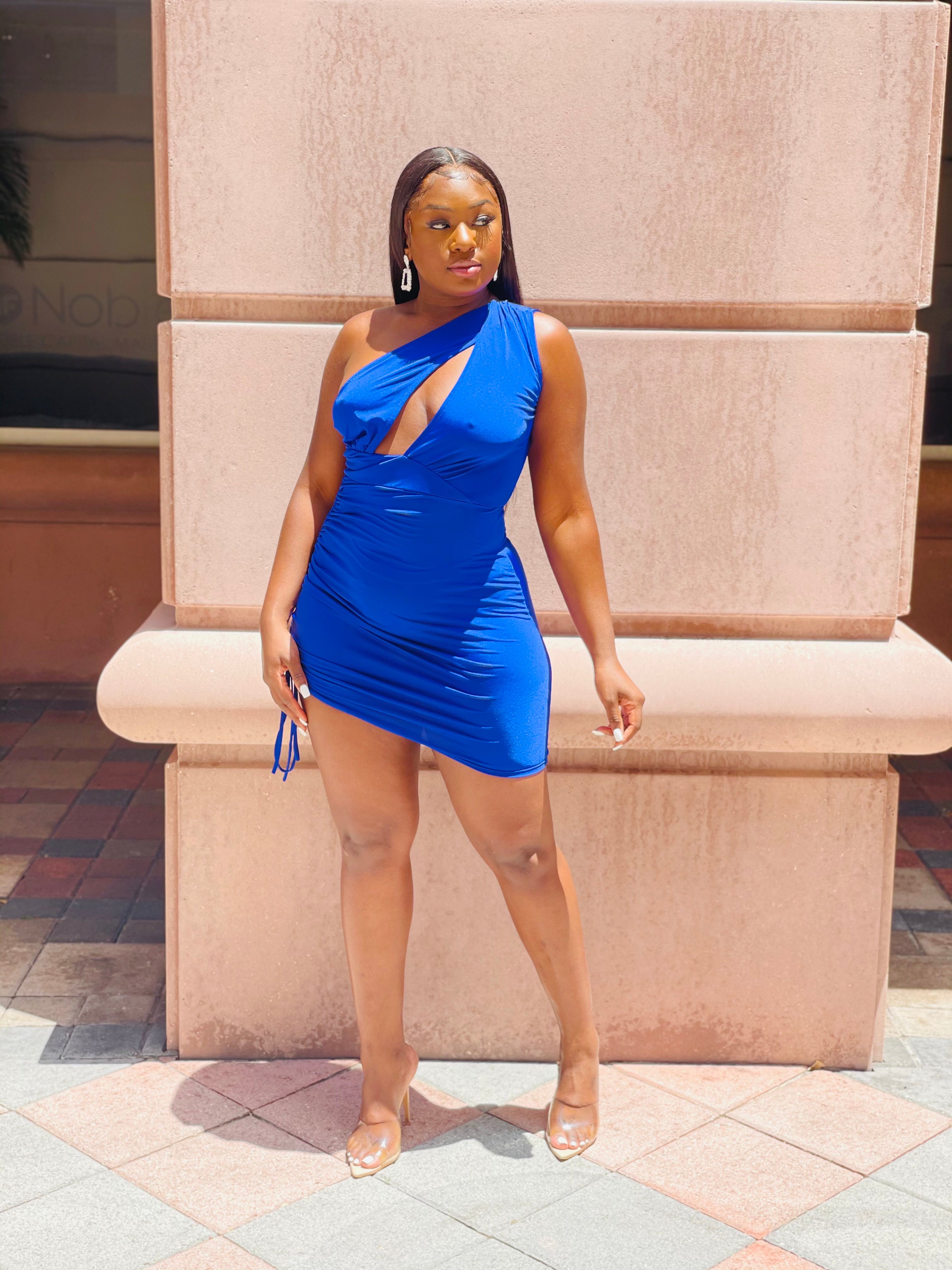 SUCH A BABE MINI DRESS (BLUE) (FINAL SALE).