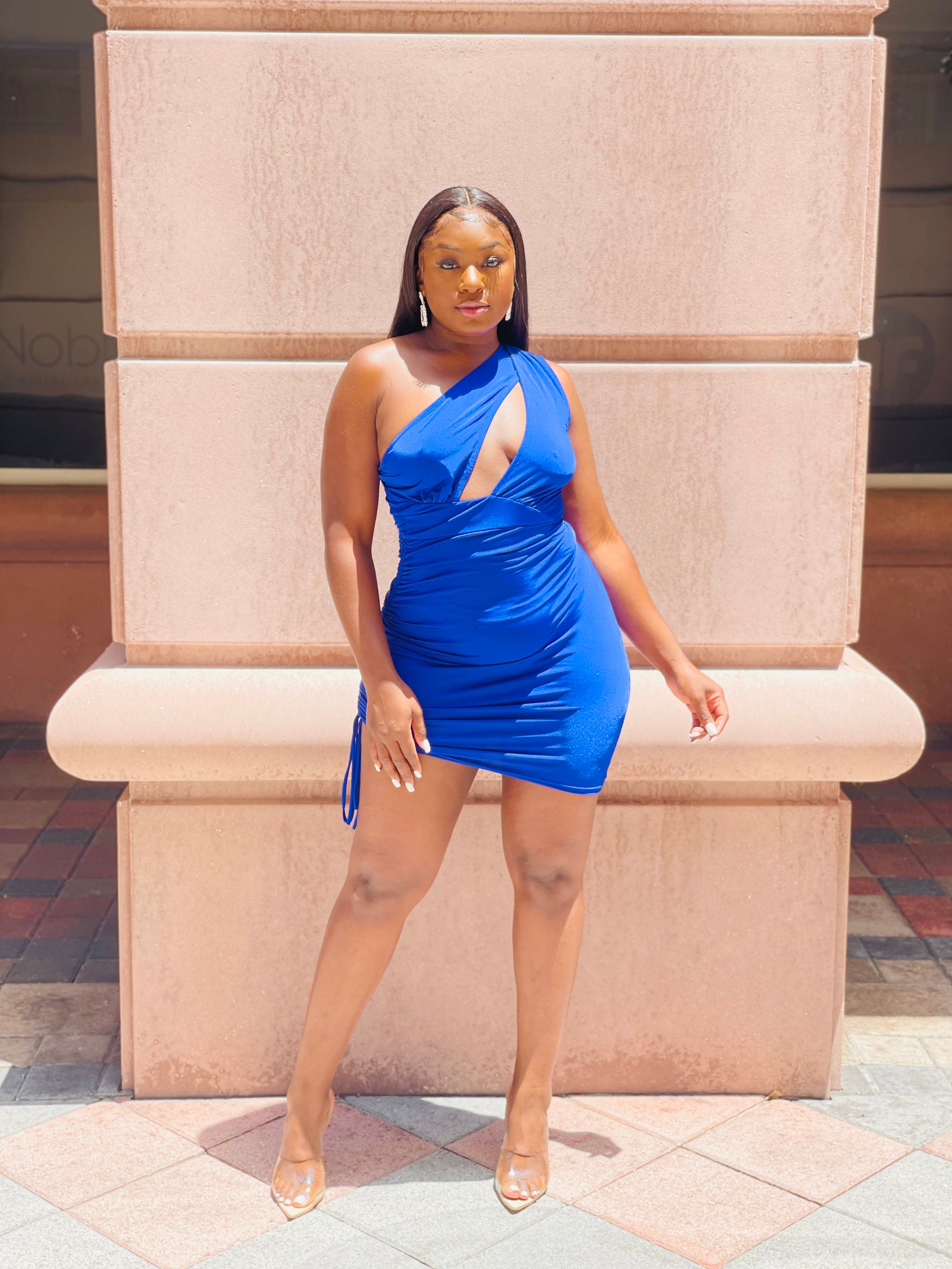 SUCH A BABE MINI DRESS (BLUE) (FINAL SALE).