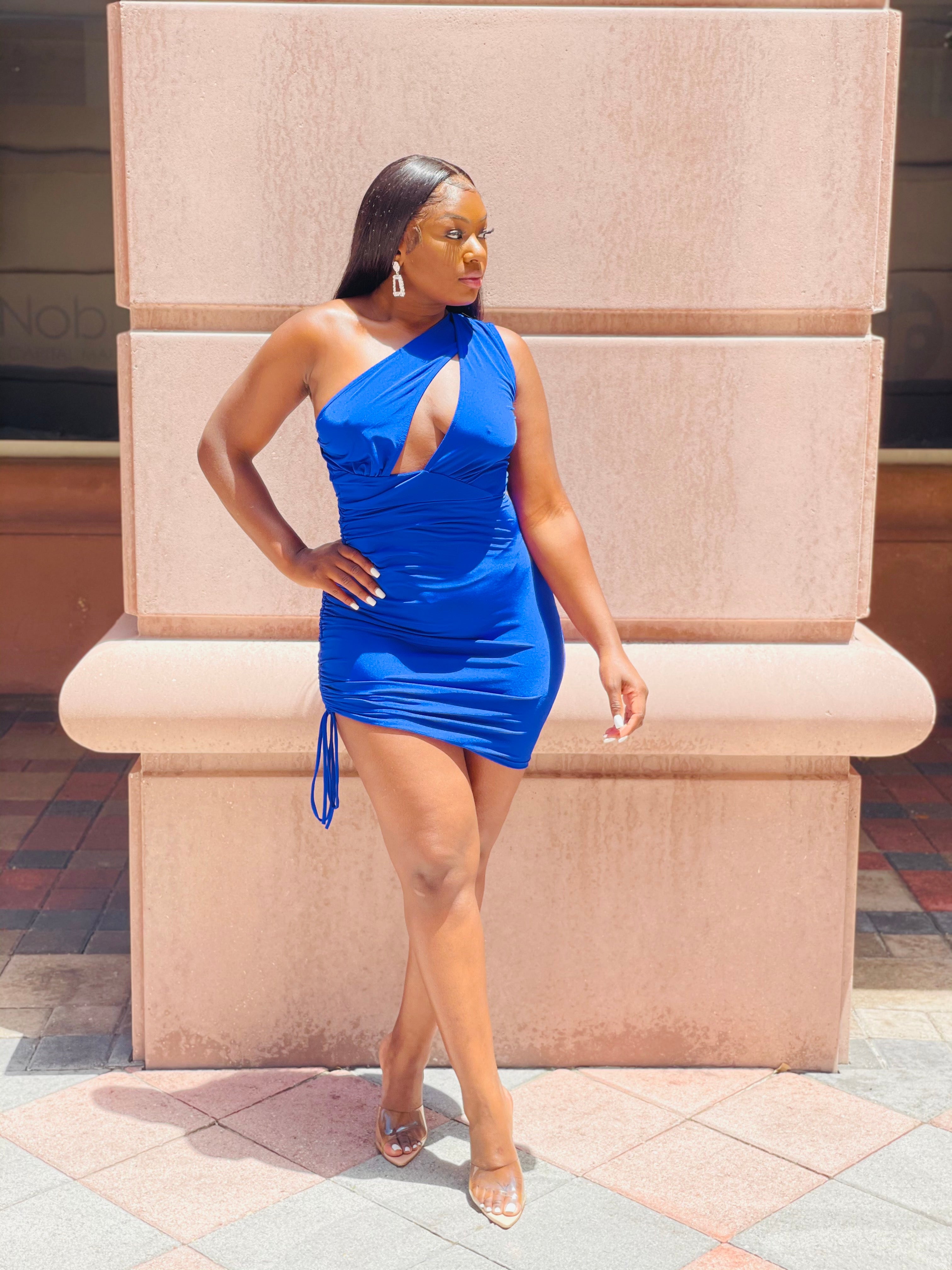 SUCH A BABE MINI DRESS (BLUE) (FINAL SALE).