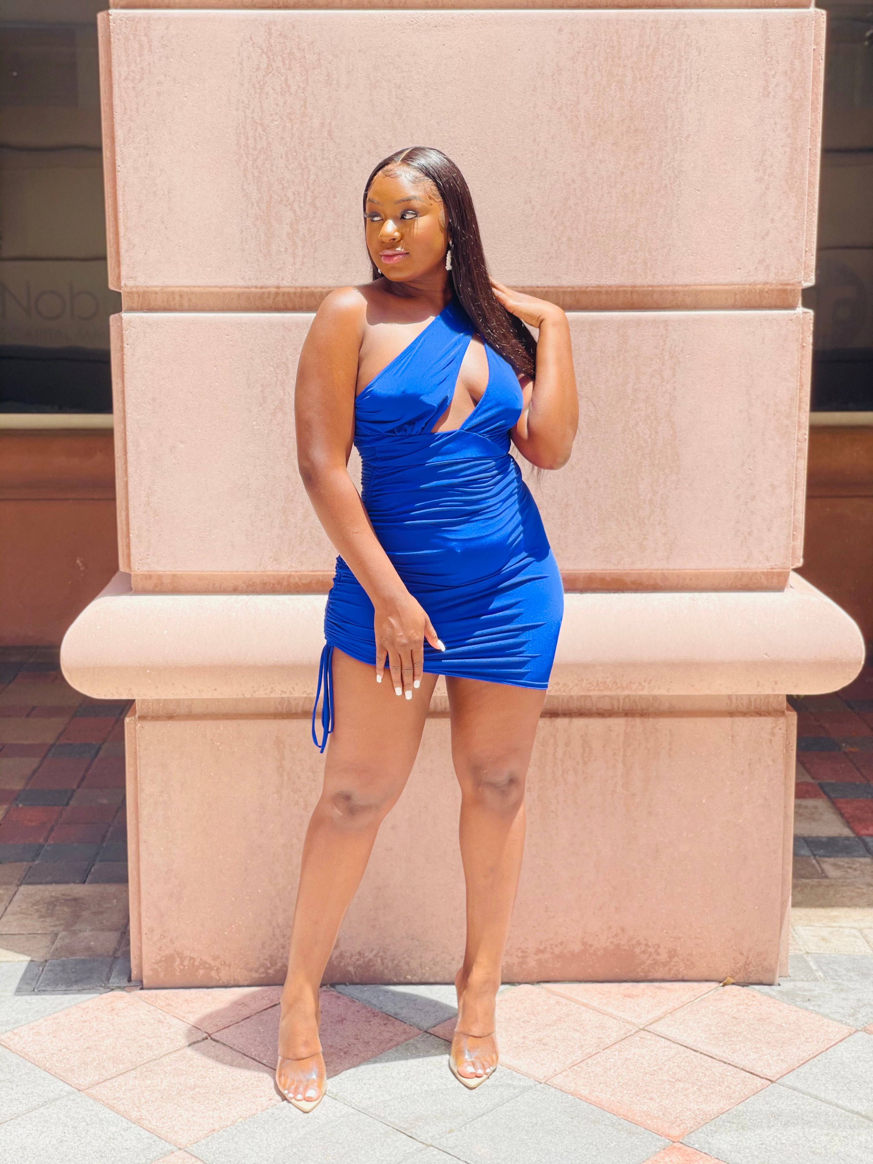 SUCH A BABE MINI DRESS (BLUE) (FINAL SALE).