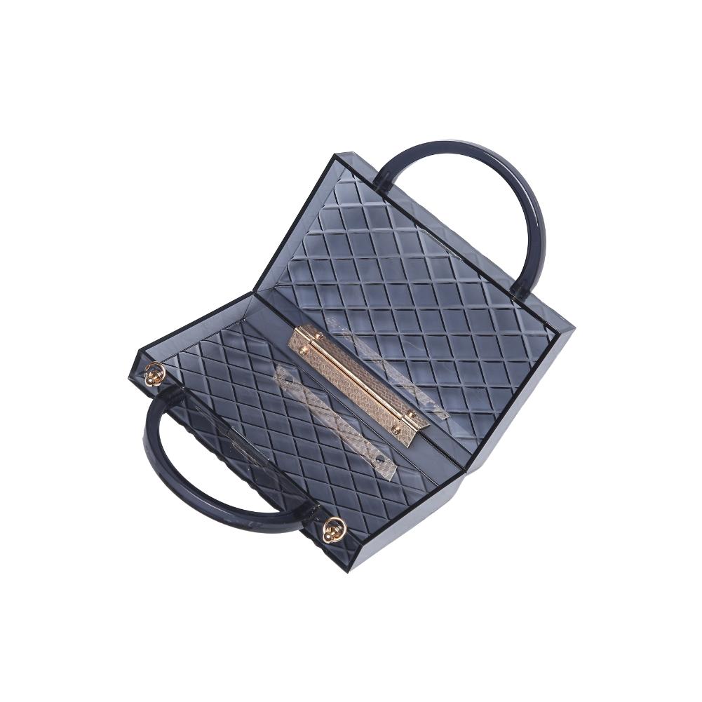 SO CLEAR TRANSPARENT CHAIN CROSSBODY BAG (BLACK).