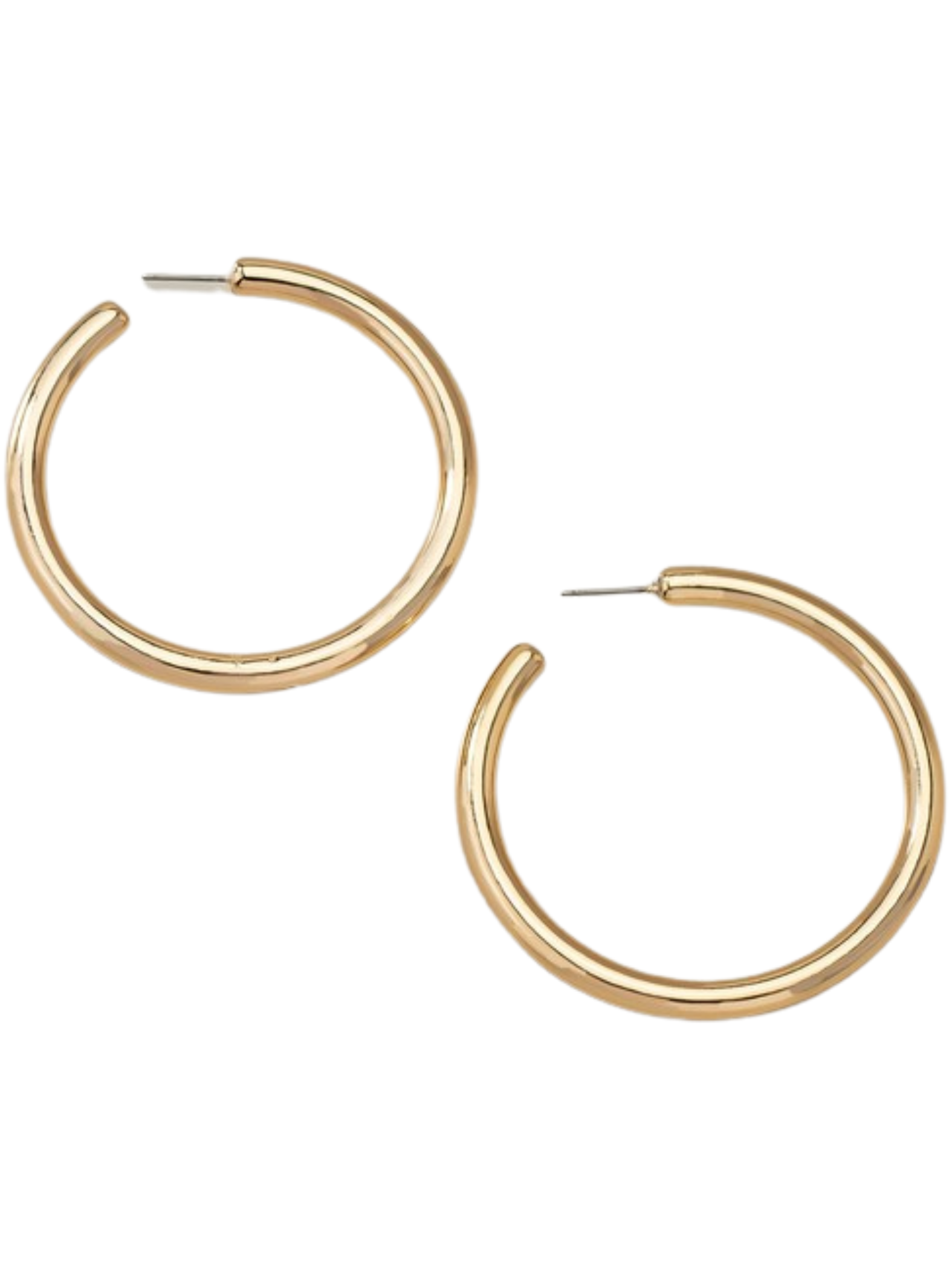 GOLD TUBE HOOP EARRINGS