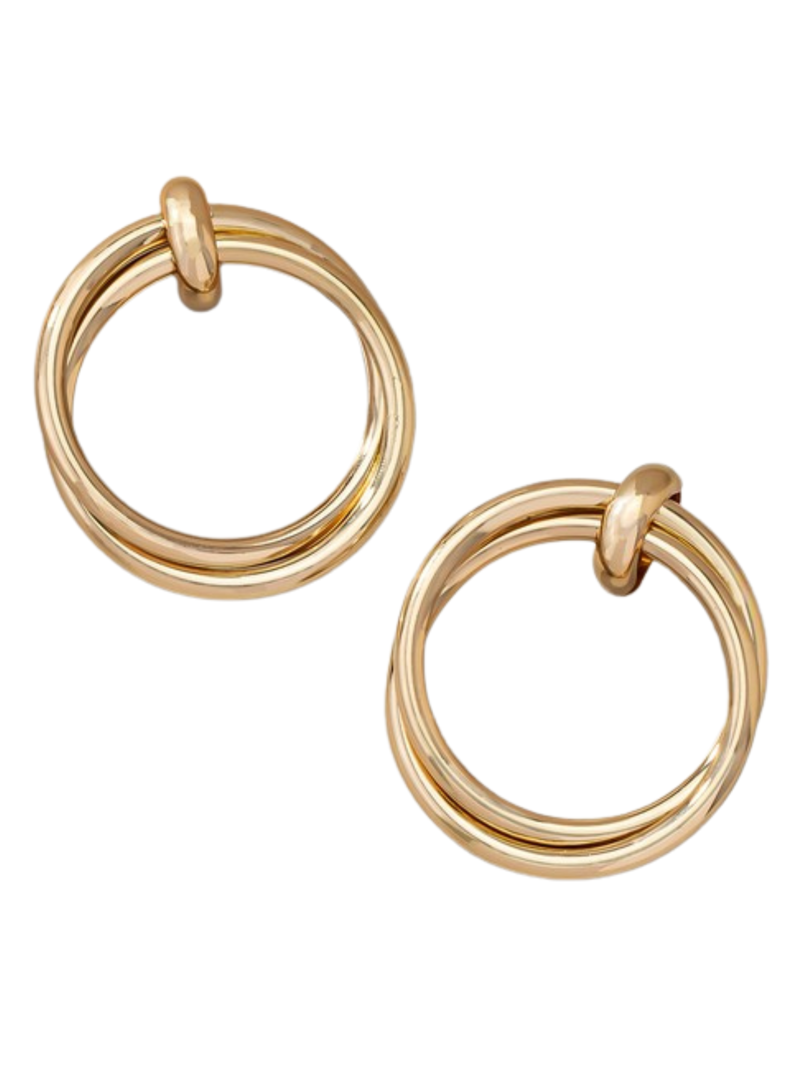 GOLD DOUBLE TUBE HOOP EARRINGS