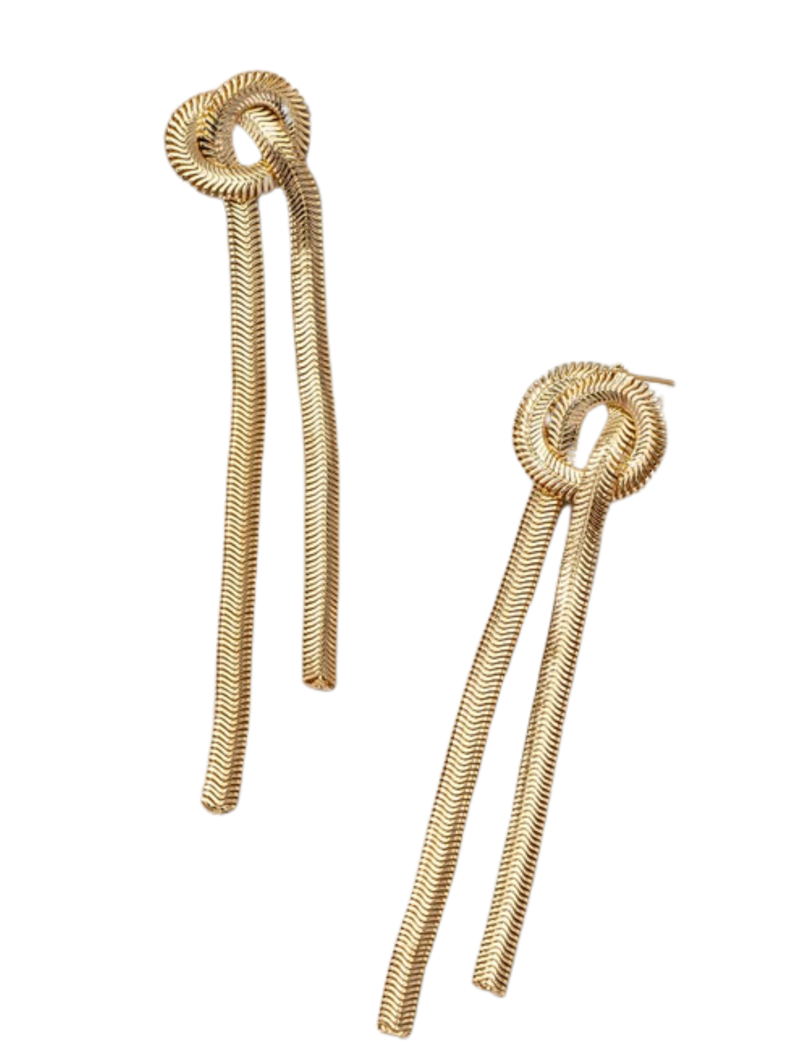 GOLD CHAIN KNOT DROP EARRINGS