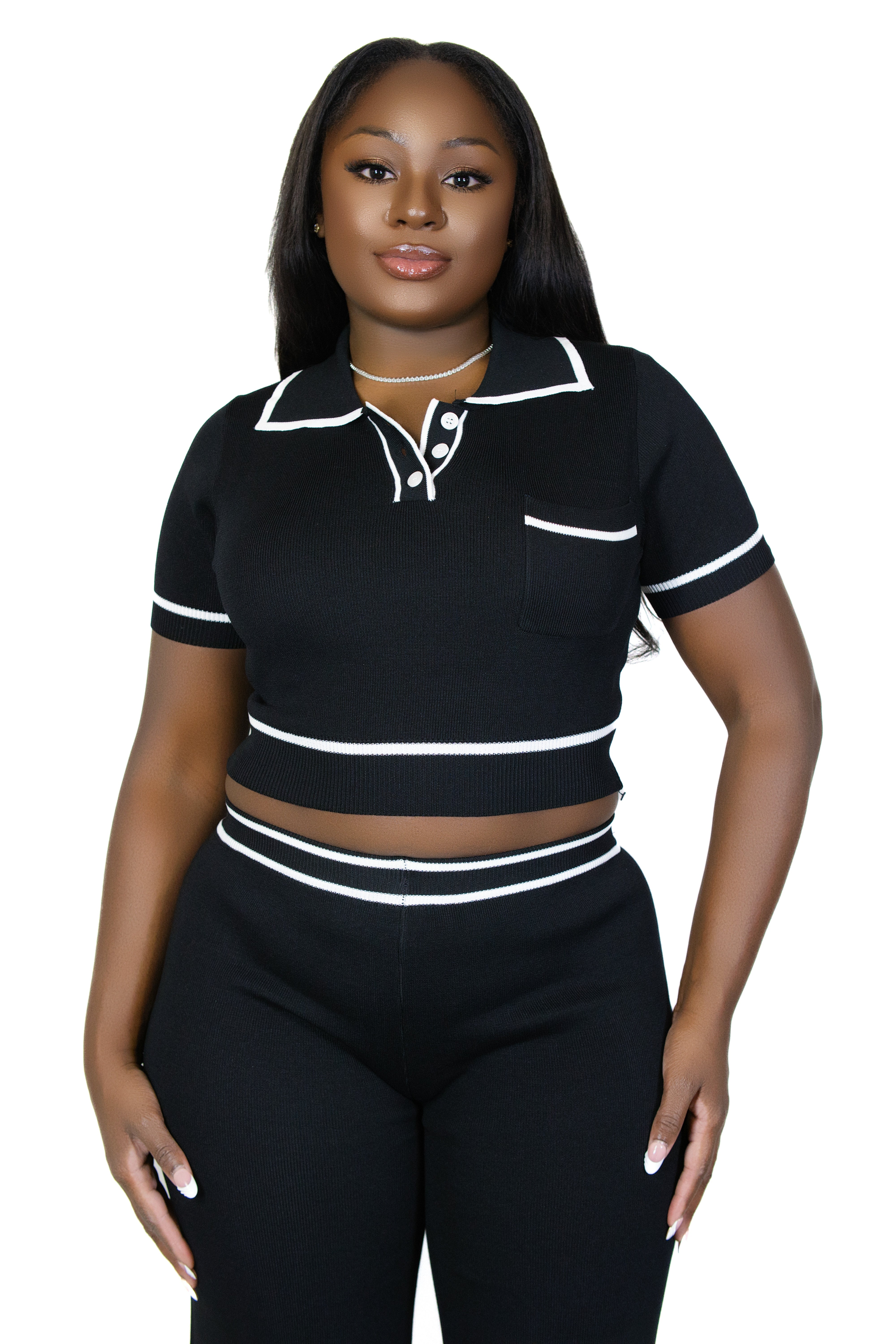 LAUREN CROP KNIT PANTS SET