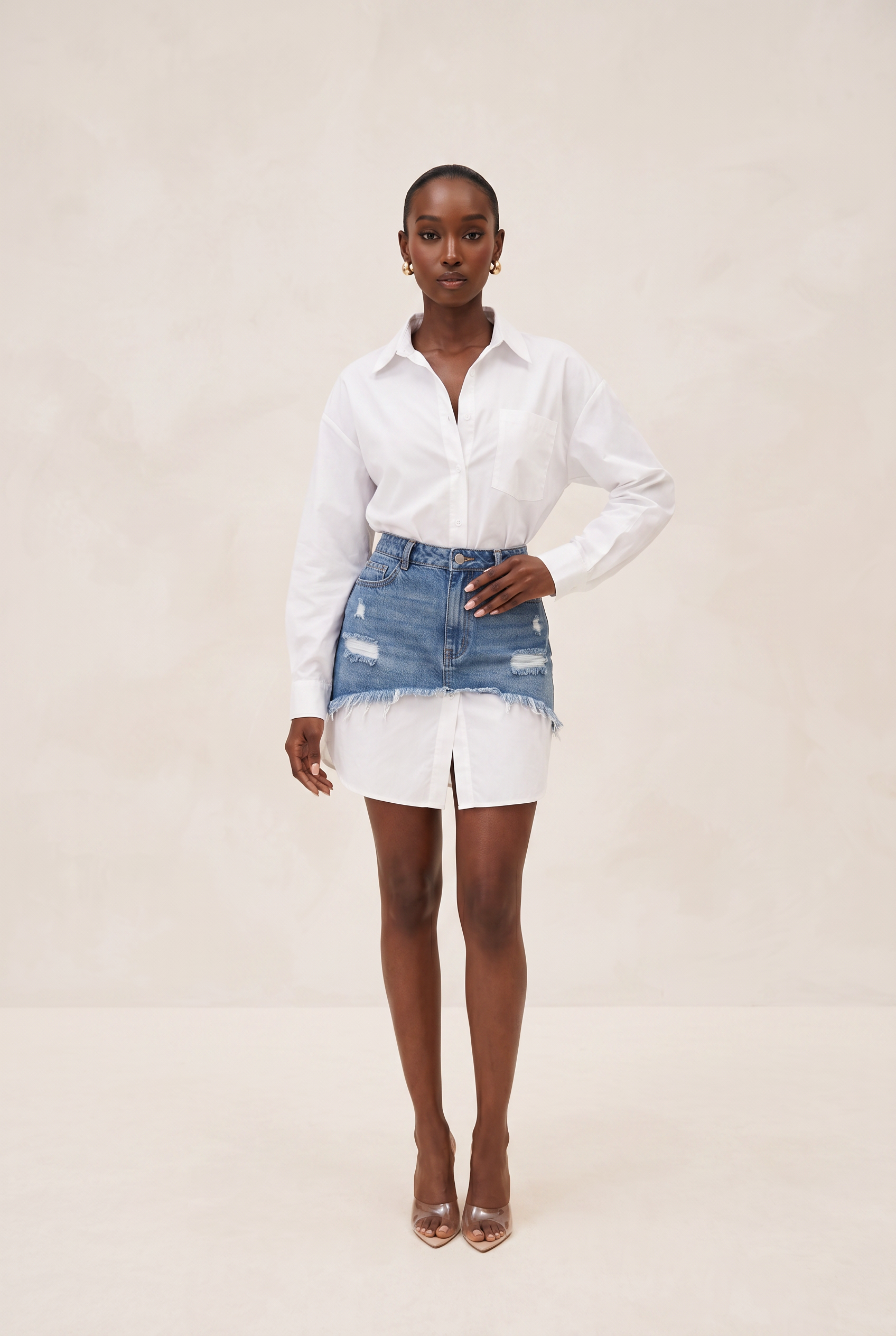 DENIM WITH A TWIST DRESS SET