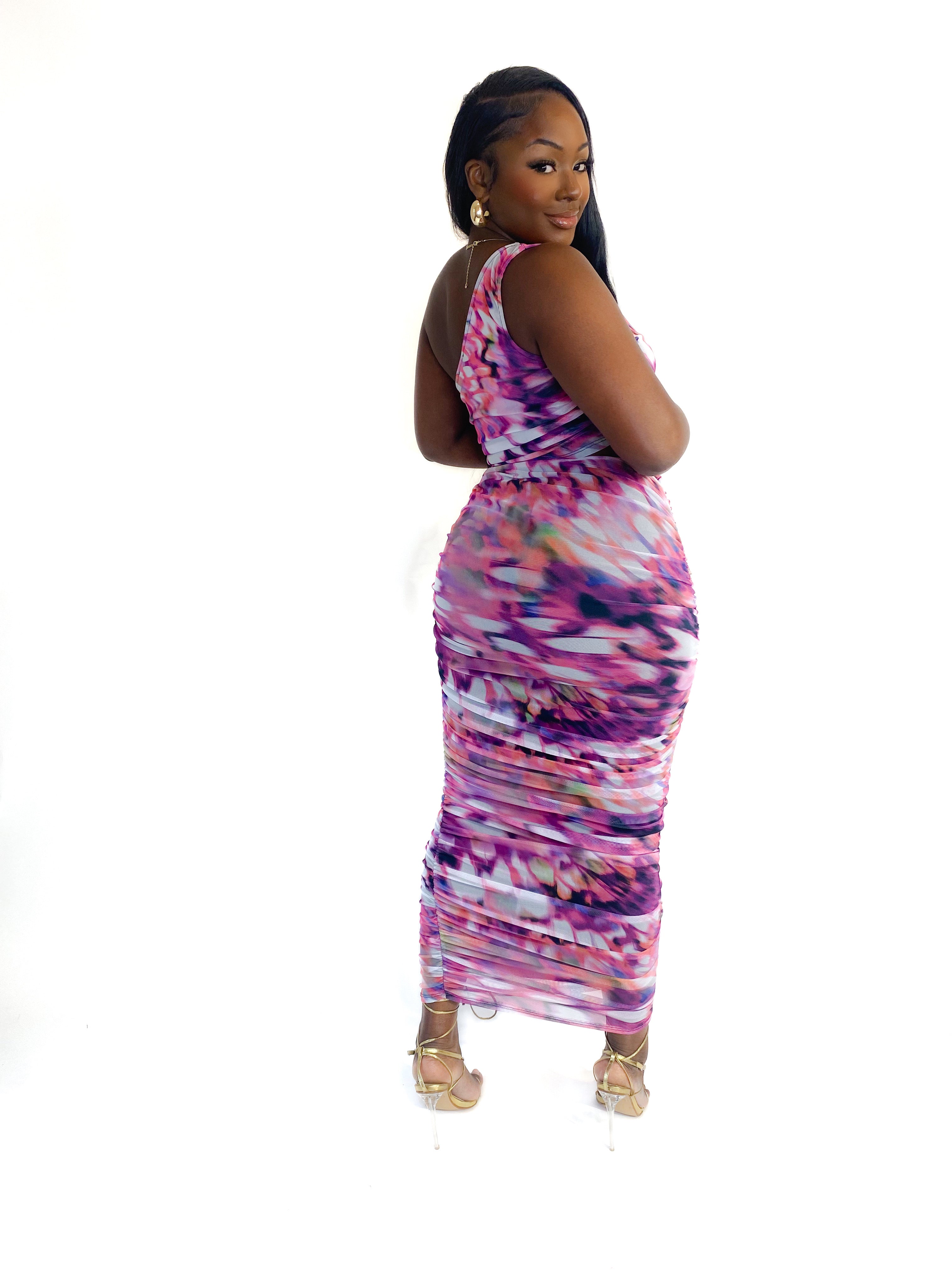 BEACHFRONT BOMBSHELL ONE SHOULDER SKIRT SET (MULTI) (FINAL SALE).