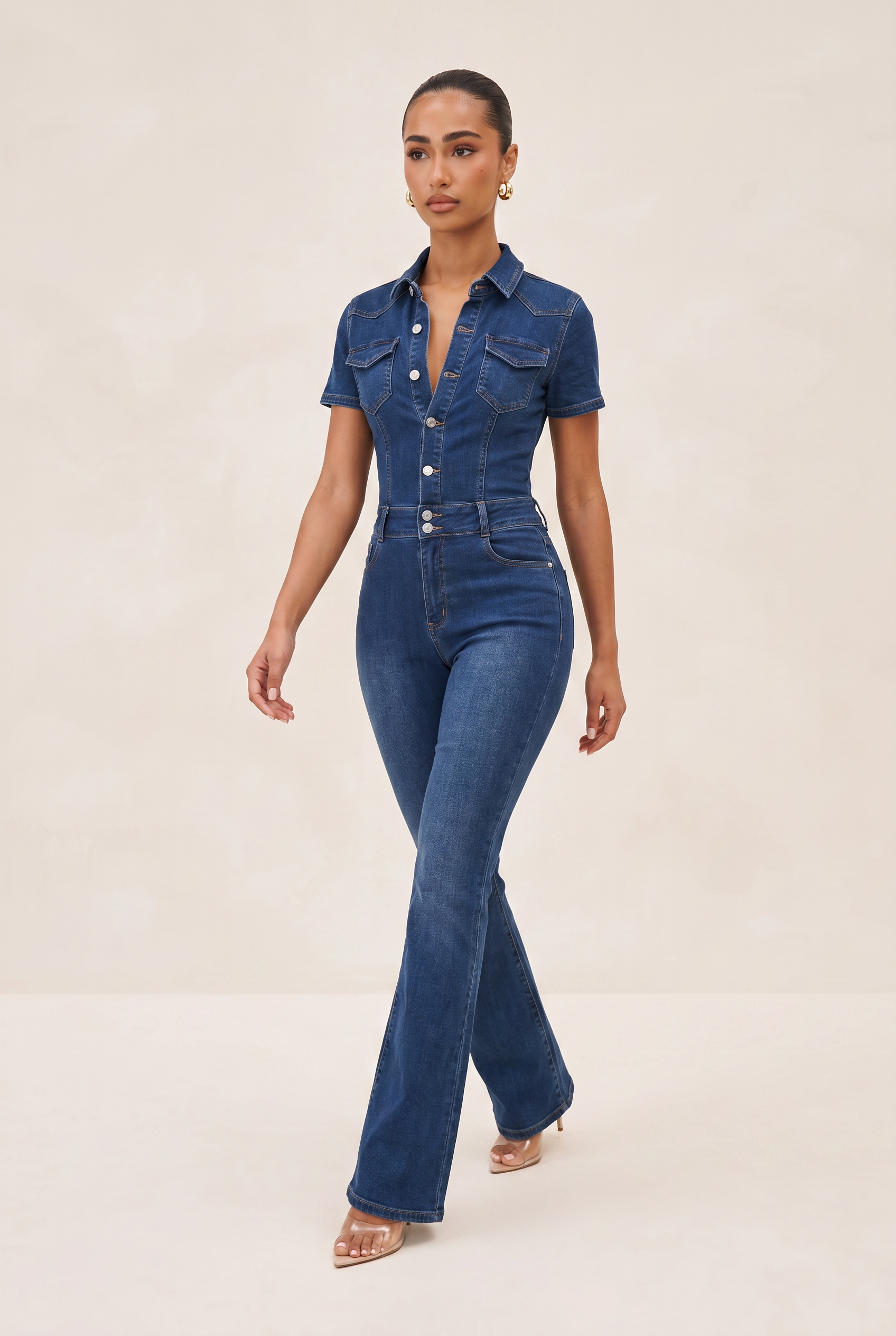 VERSATILE BOOTCUT DENIM JUMPSUIT