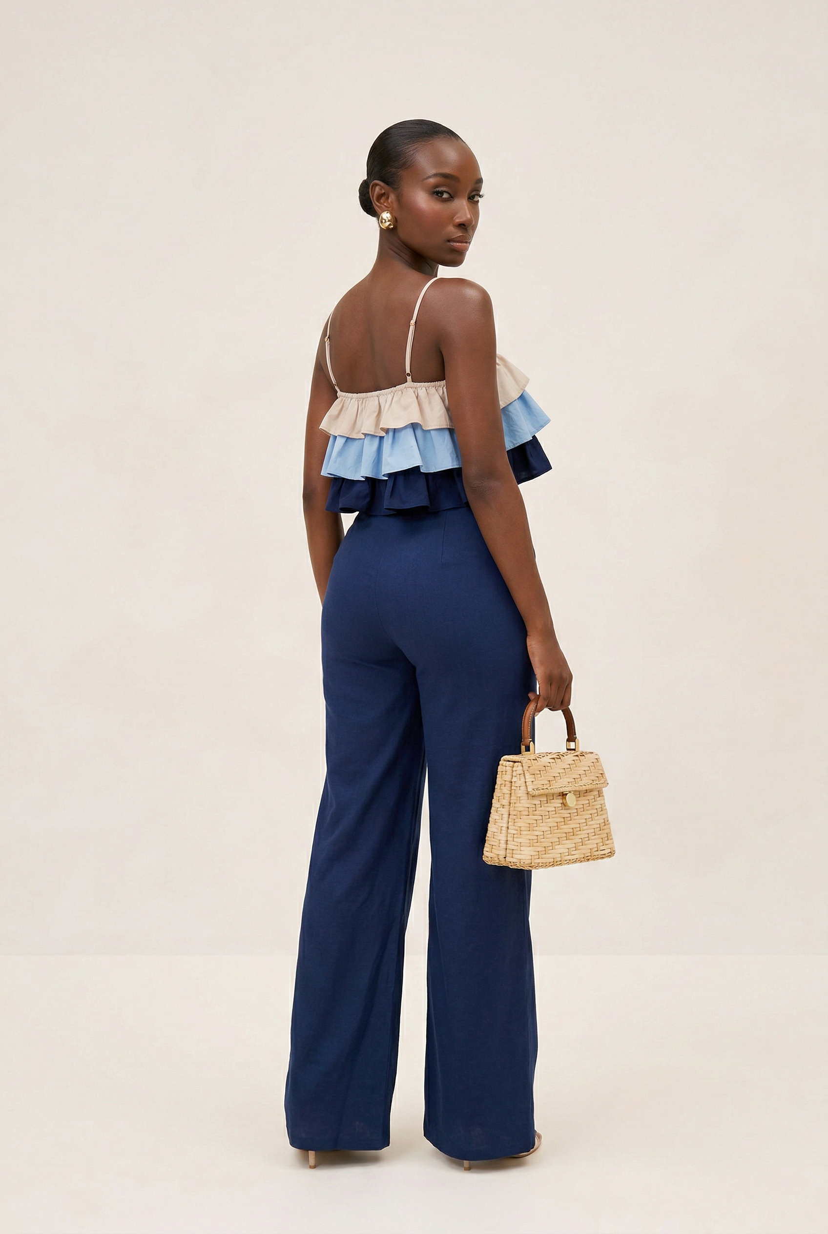 COASTAL BREEZE RUFFLE PANTS SET