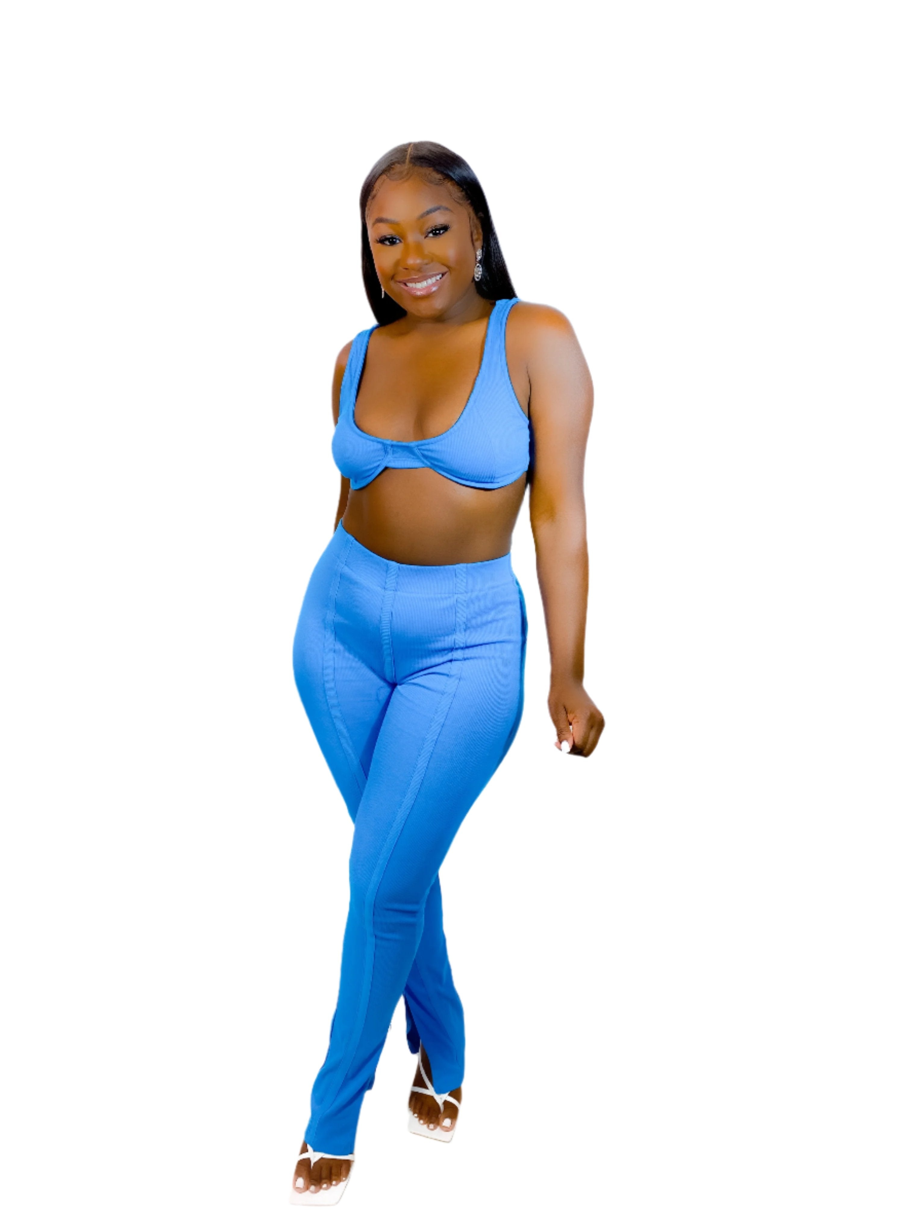 GOING PLACES PANTS SET (TEAL) (FINAL SALE).