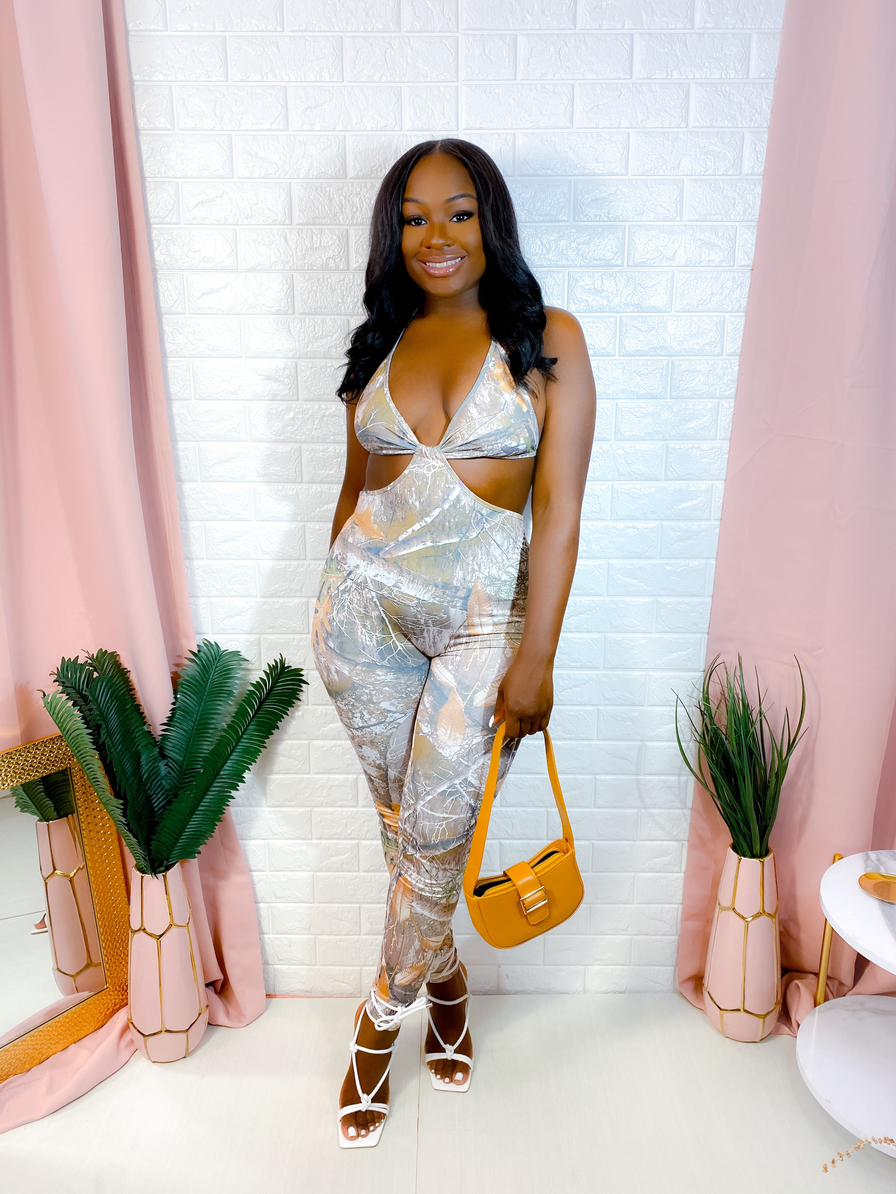 STAND OUT CAMO CUT OUT JUMPSUIT (FINAL SALE).