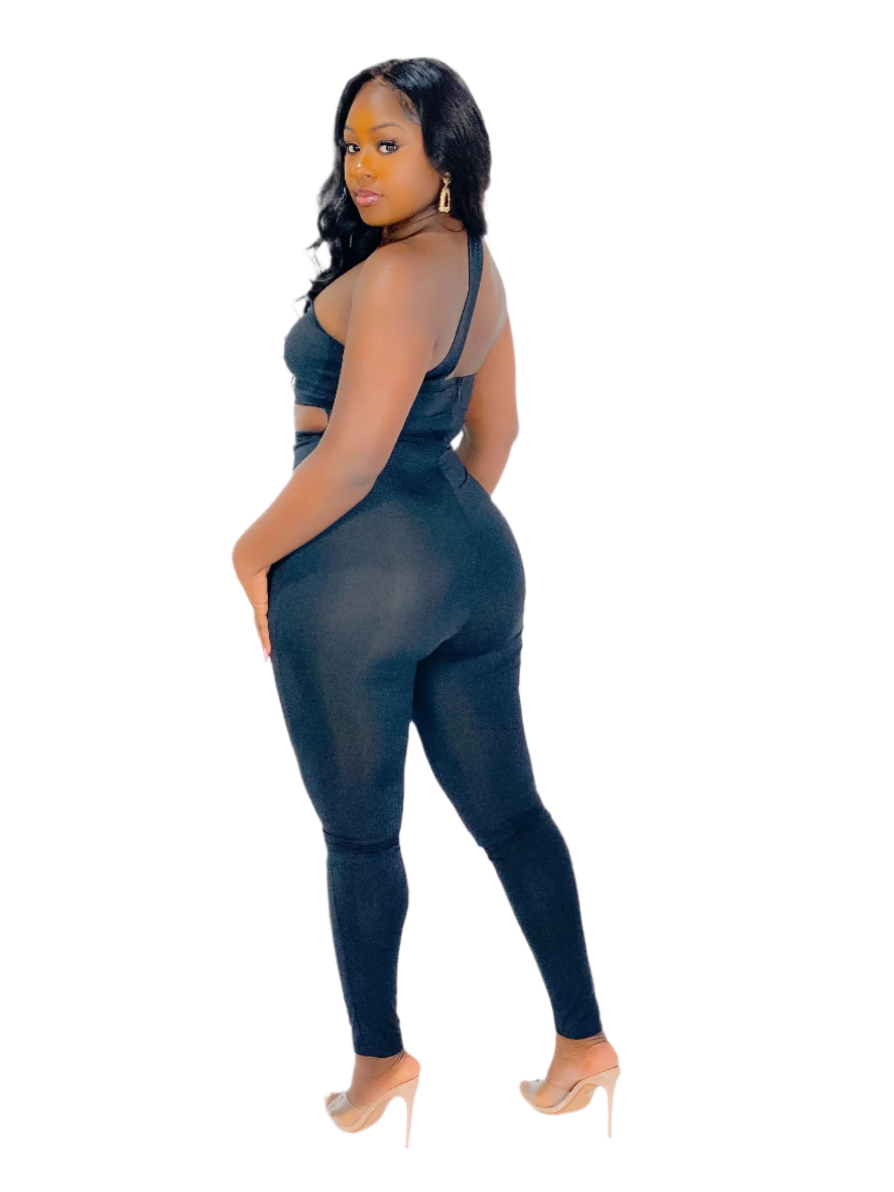 MY LITTLE SECRET BLACK ONE SHOULDER CUTOUT JUMPSUIT (FINAL SALE).