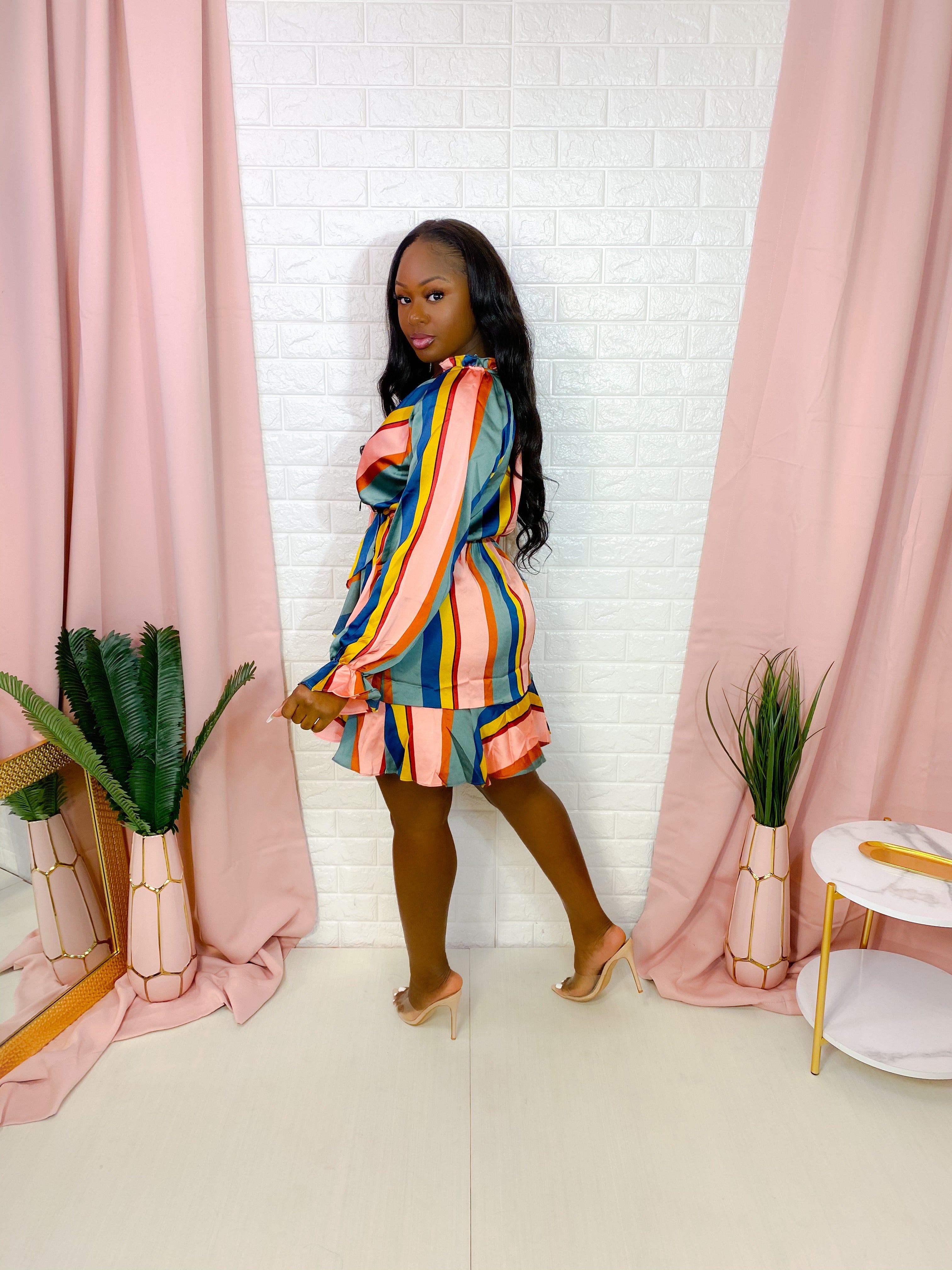 CHARME PRINTED SATIN MINI DRESS (FINAL SALE).